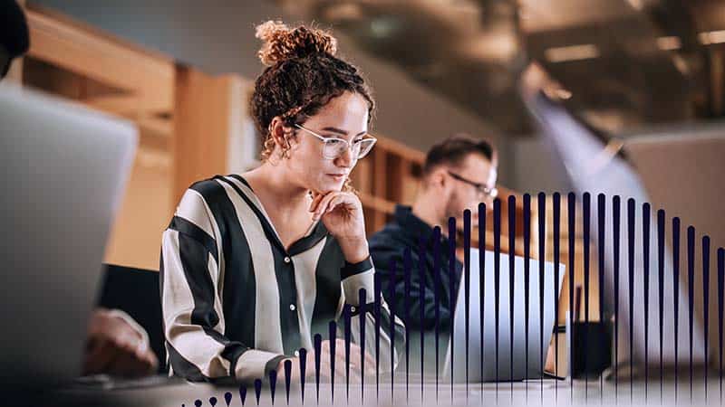 woman looking at laptop