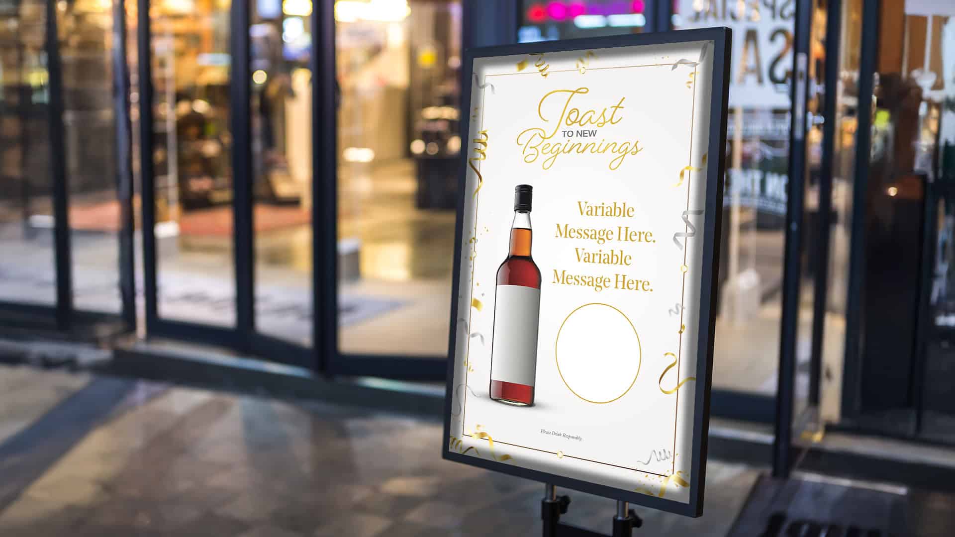 Compliant liquor template poster