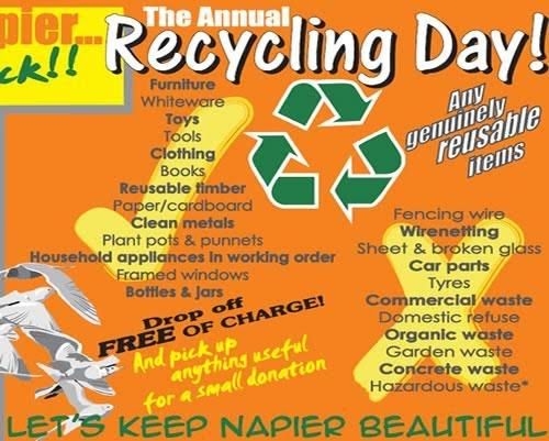 Noncompliant promotional image advertising an annual recycling day