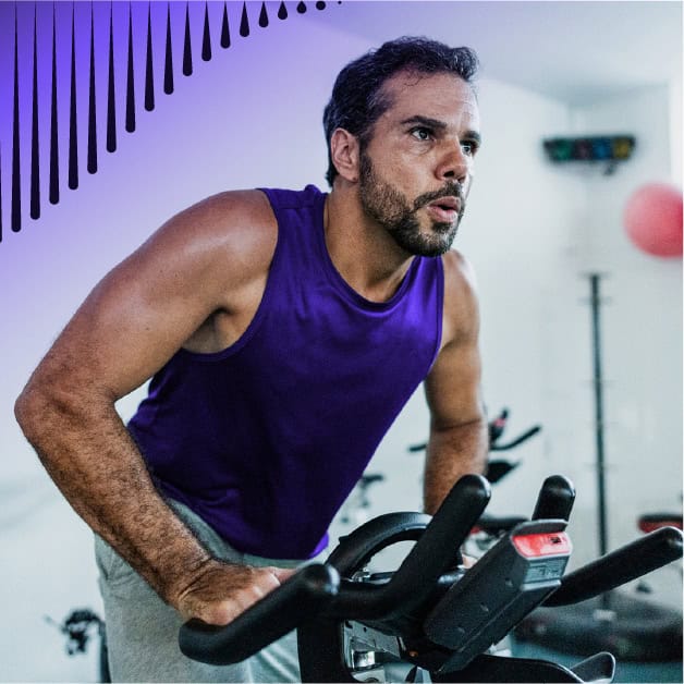 Man working out on an elliptical