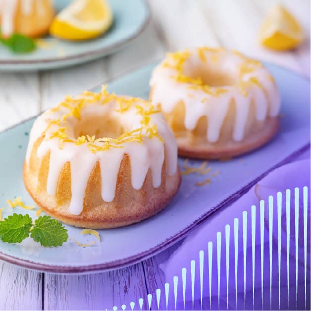 Two bundt cakes on a plate