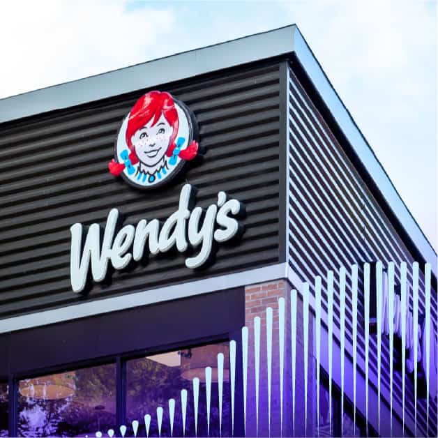 Wendy's logo on the front of a building