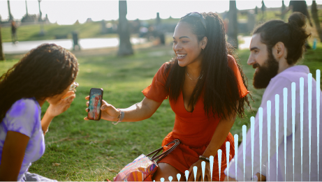 people sharing images on a phone