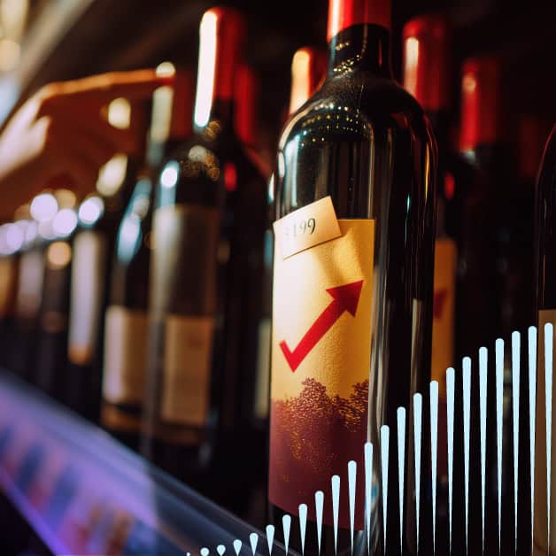 Wine bottles on a shelf