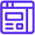A blue background with a white square