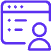 Blue task list icon with person