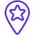 Blue location pin with a star on it