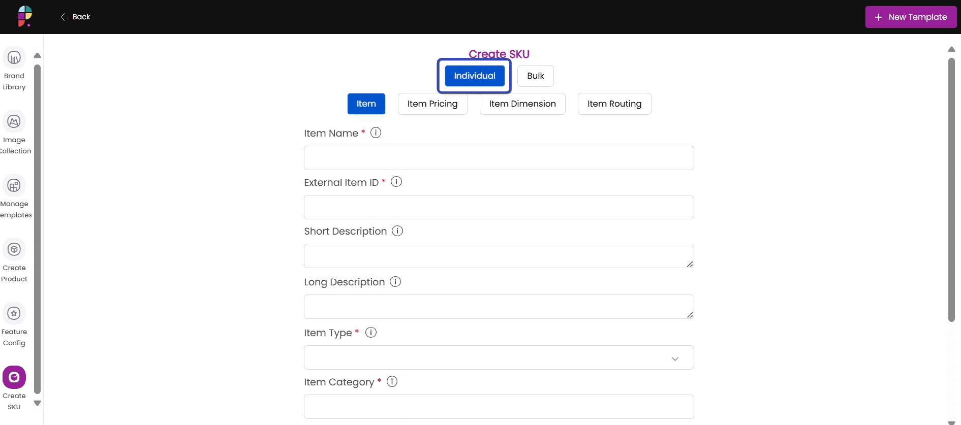 Create SKU admin page 