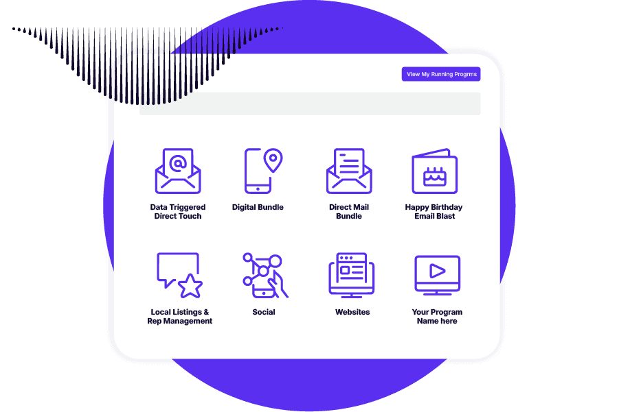 Two rows of icons with media options 