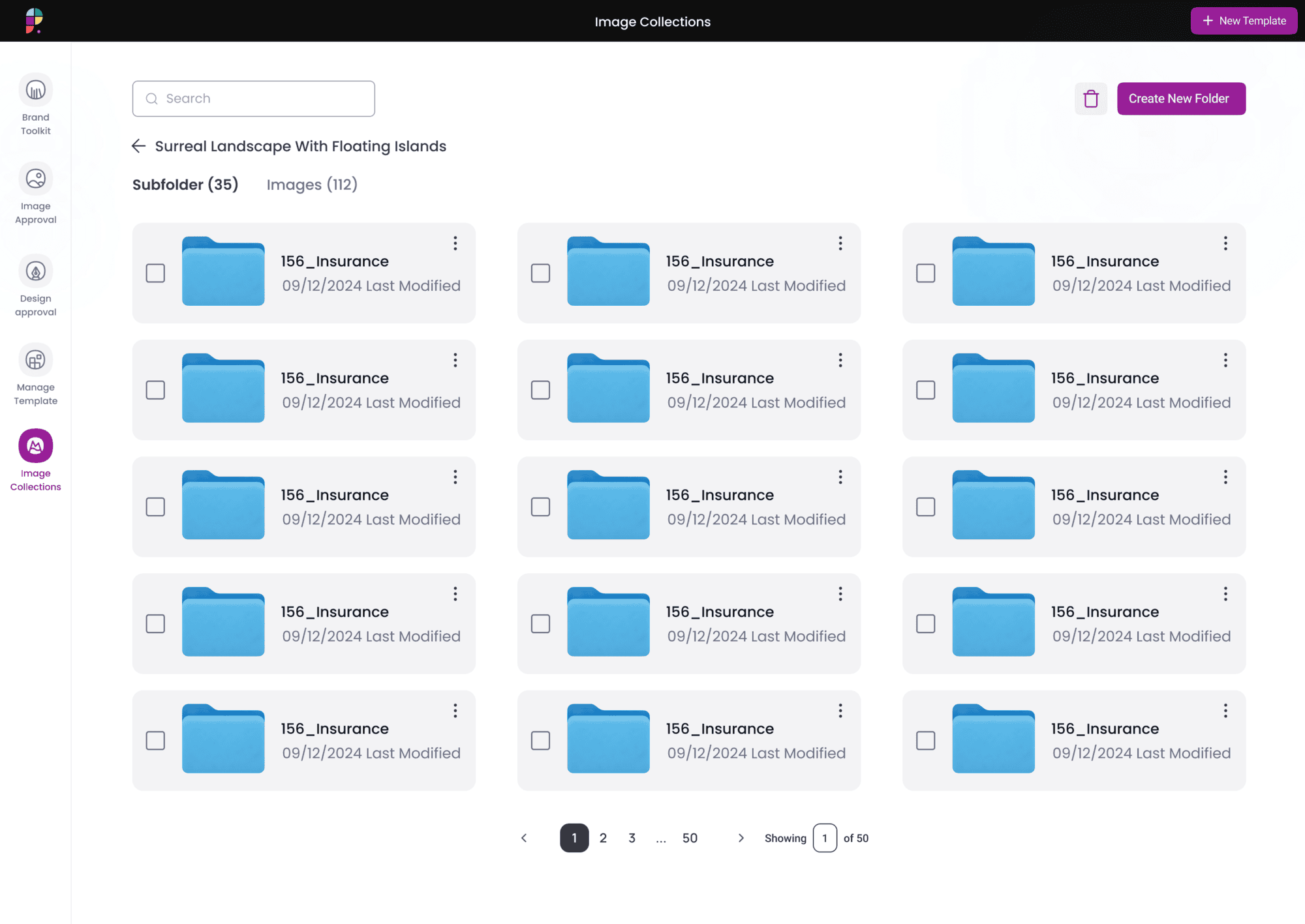 Design Builder Workspace with folders for images
