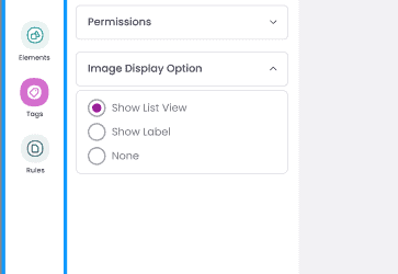 Tag selection list with different options as buttons