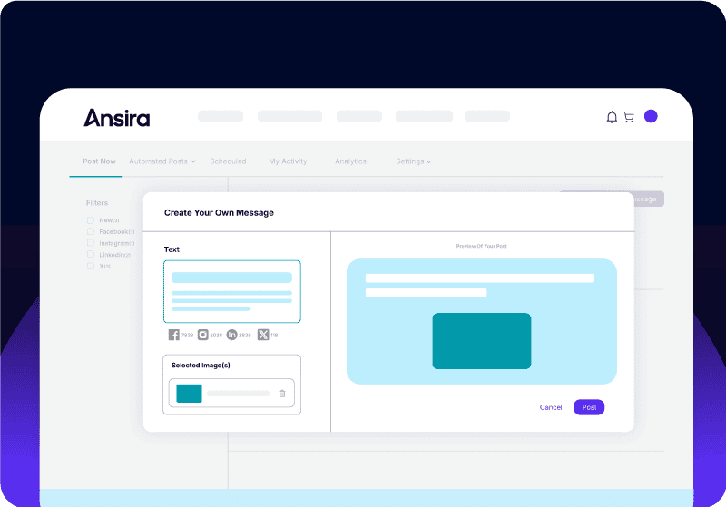 Ansira Attract dashboard
