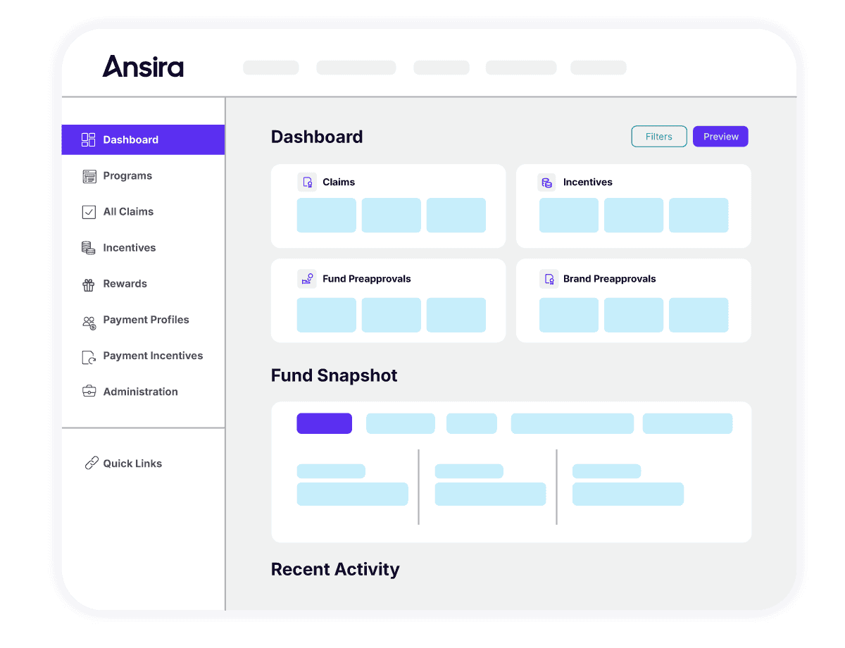 Ansira Incent claims dashboard