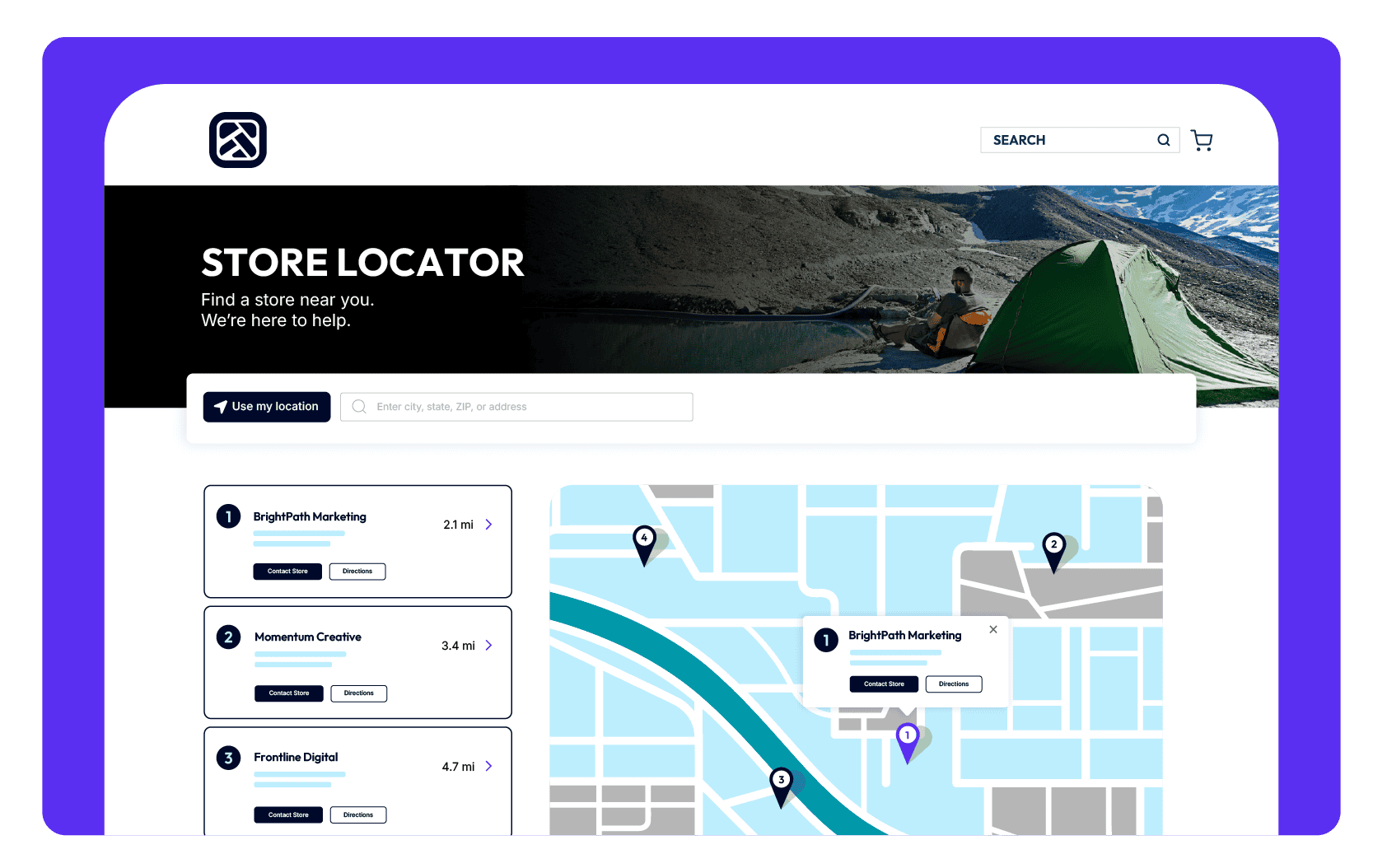 Store locator dashboard