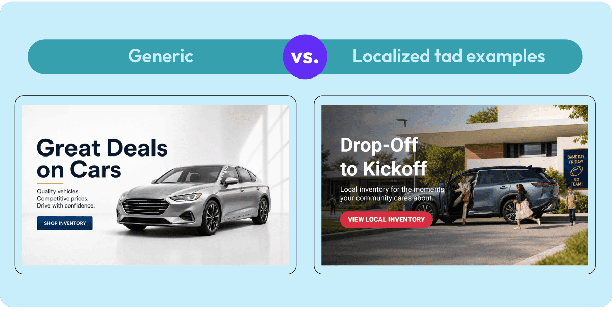 Generic vs local AI ad