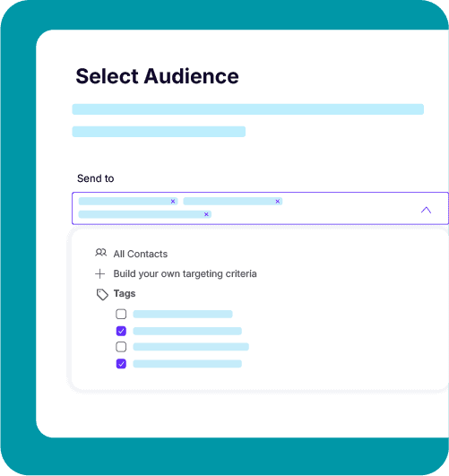 A screenshot of Ansira Connect, a marketing personalization platform, that highlights a select audience and tags you can label them with.