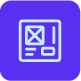 Purple icon of a website