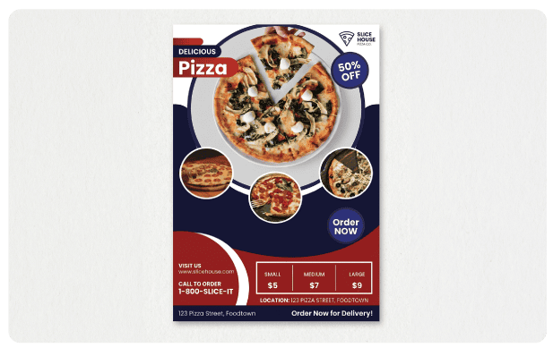 Promotional pizza direct mailer