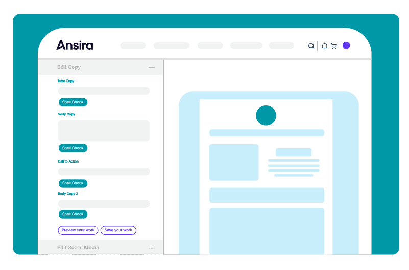 Ansira Connect email dashboard