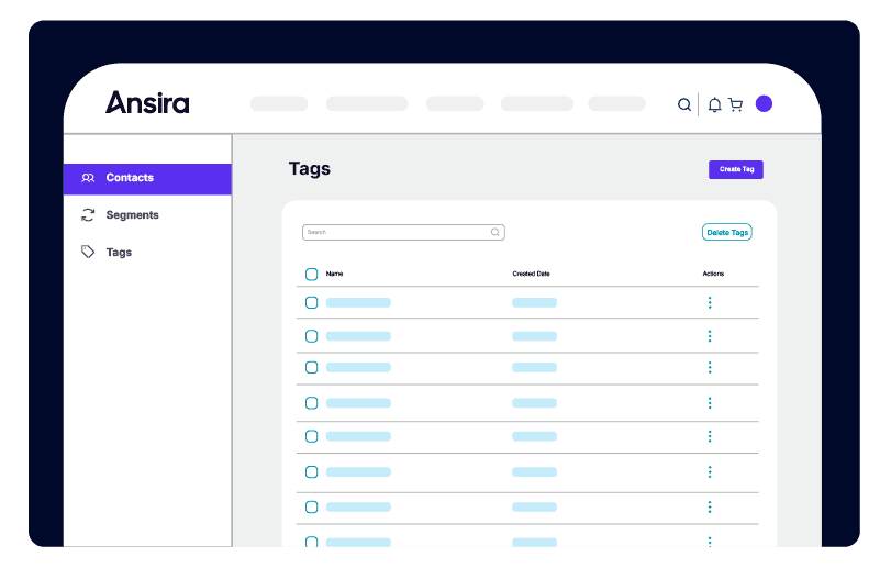 Ansira Connect contact management dashboard