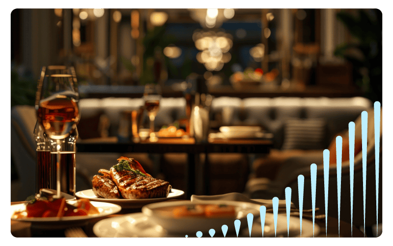Fine dining dinner scene