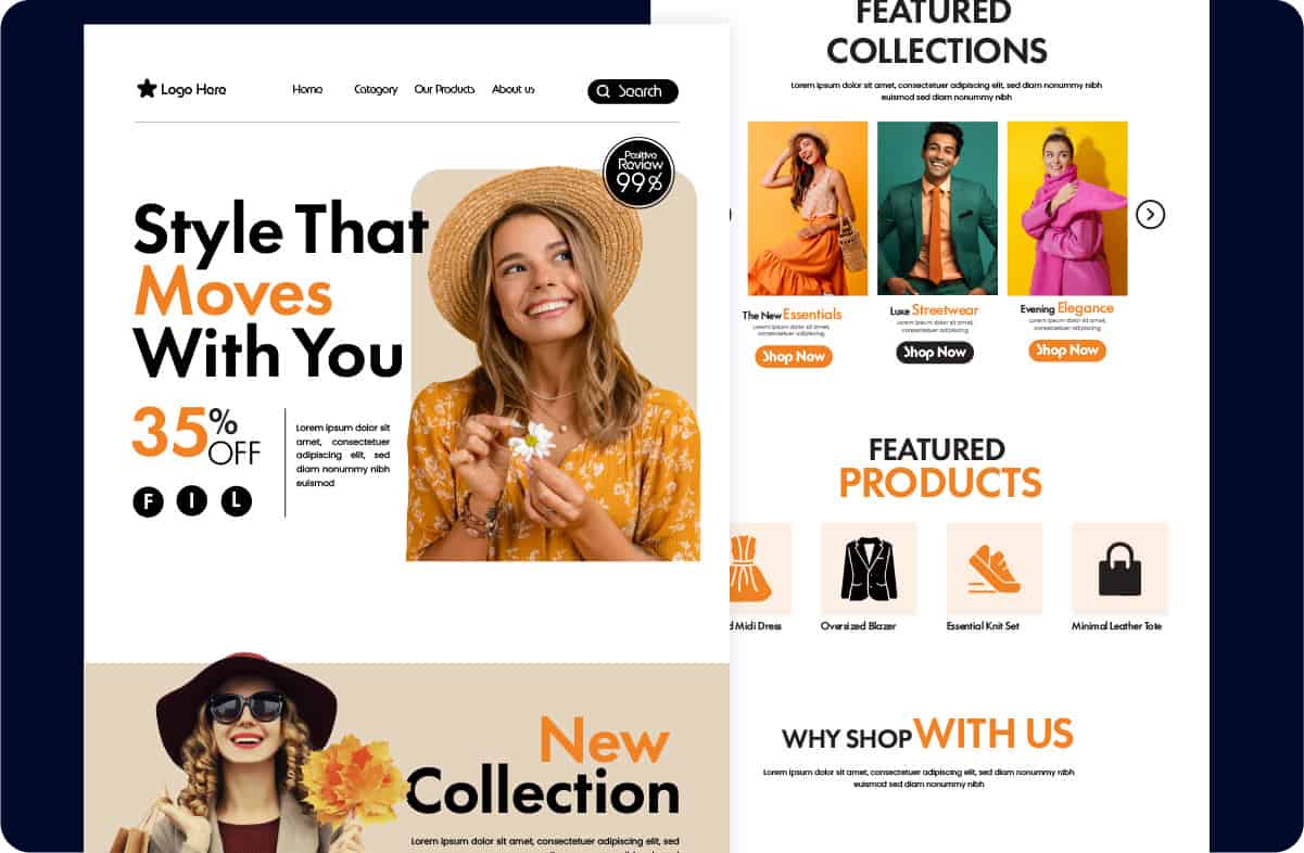 Example of a landing page with good visual appeal