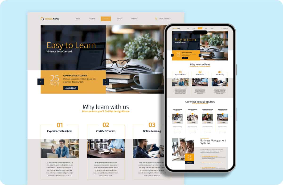 Example of an accessible landing page with mobile compatibility