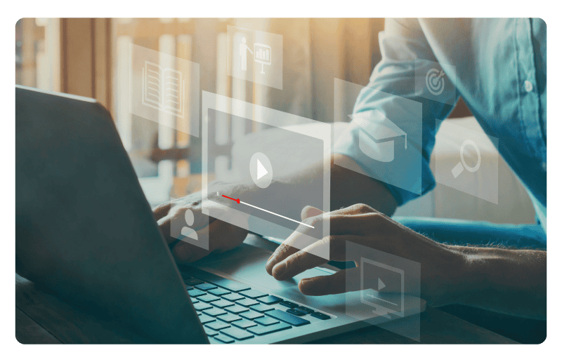 Person typing on laptop