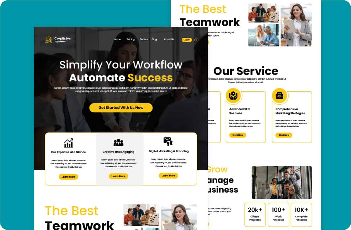 Example of a landing page with CTA buttons throughout
