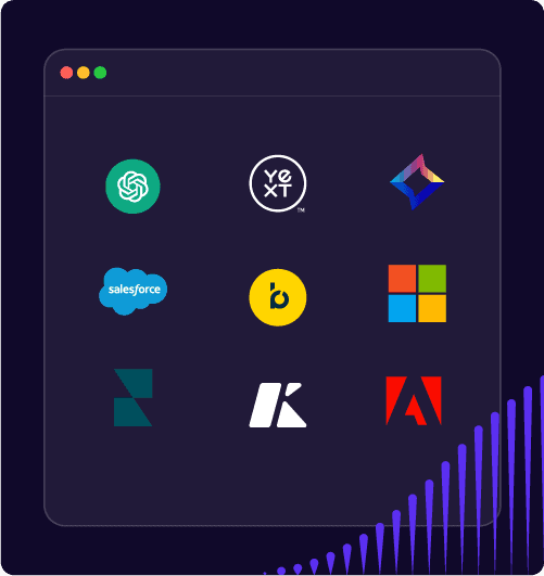 Logos of a few Ansira partners like Bloomreach, Salesforce, Microsoft, Adobe, and Kenect
