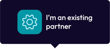 An outline of a gear. Reads: I'm an existing partner